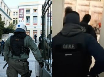 Καρέ-καρέ η έφοδος των αστυνομικών στην ΑΣΟΕΕ: Συνελήφθησαν έξι άτομα την ώρα που γκρέμιζαν τοίχο