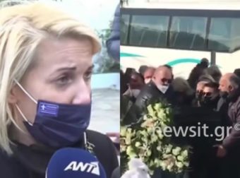 Κηδεία Τζώρτζη Μονογυιού: Συντετριμμένη η Κατερίνα Μονογυιού – Το συγκινητικό μήνυμα μπροστά στις κάμερες