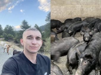 Kώστας Μπατζίλας: Ο 23χρονος Έλληνας που έχει φάρμα με μαύρους χοίρους