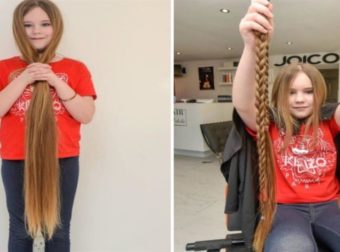 8χρονη έκοψε πρώτη φορά τα μαλλιά της για να τα δωρίσει σε παιδιά με καρκίνο