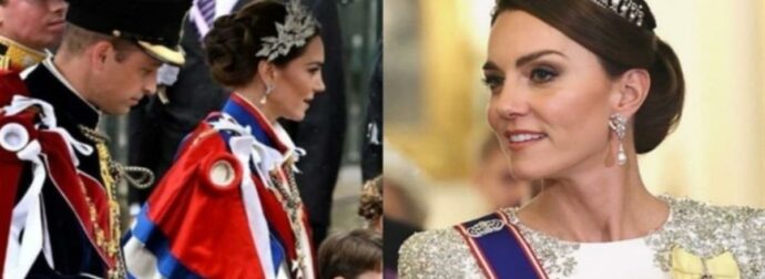 Κέιτ Μίντλετον: Με το περιδέραιο της Βασίλισσας Ελισάβετ και τα μαργαριταρένια σκουλαρίκια της Πριγκίπισσας Νταϊάνα – Χαμός με την εμφάνισή της στη στέψη του Καρόλου